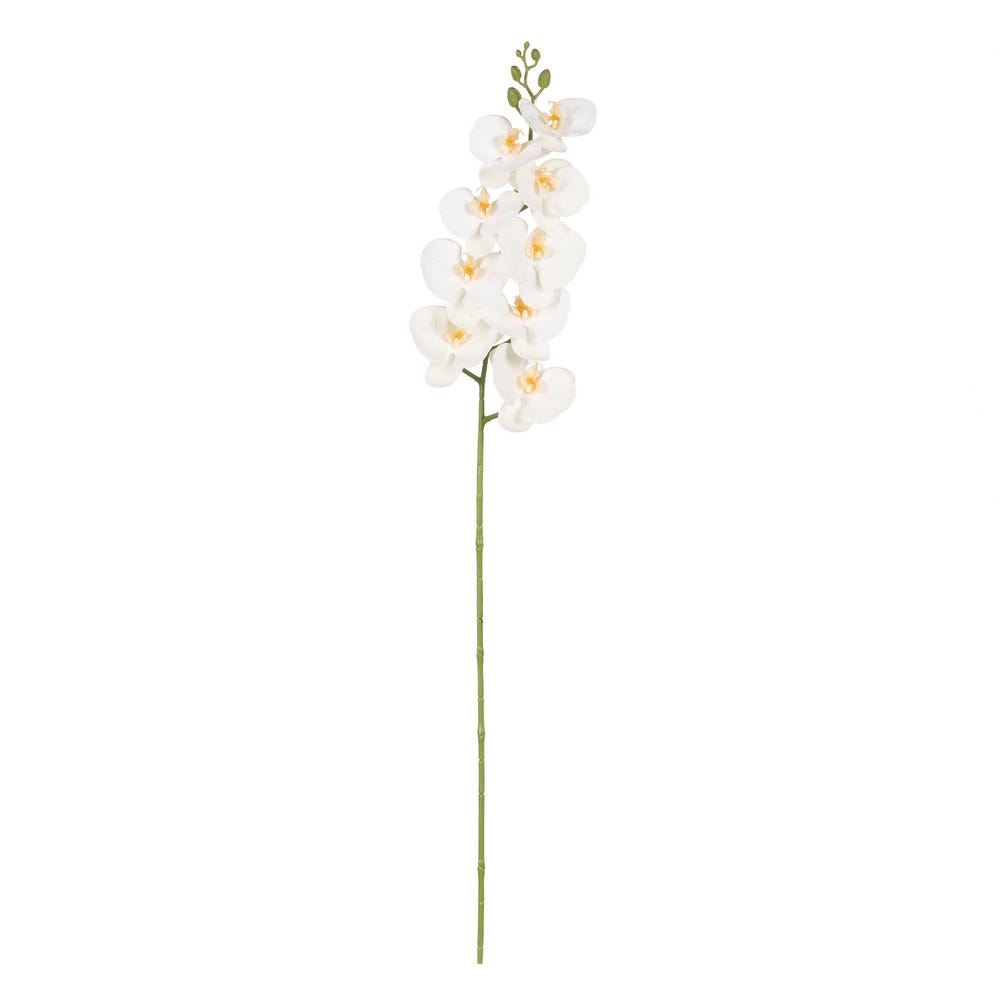 FLOR ORQUÍDEA BLANCO GOMA DECORACIÓN 96 CM