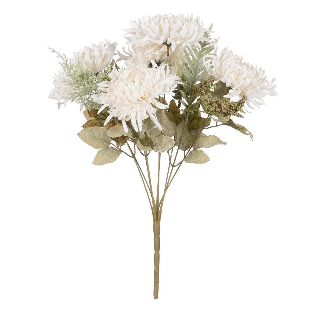 BOUQUET CRISANTEMO BLANCO PVC-TEJIDO 39 CM