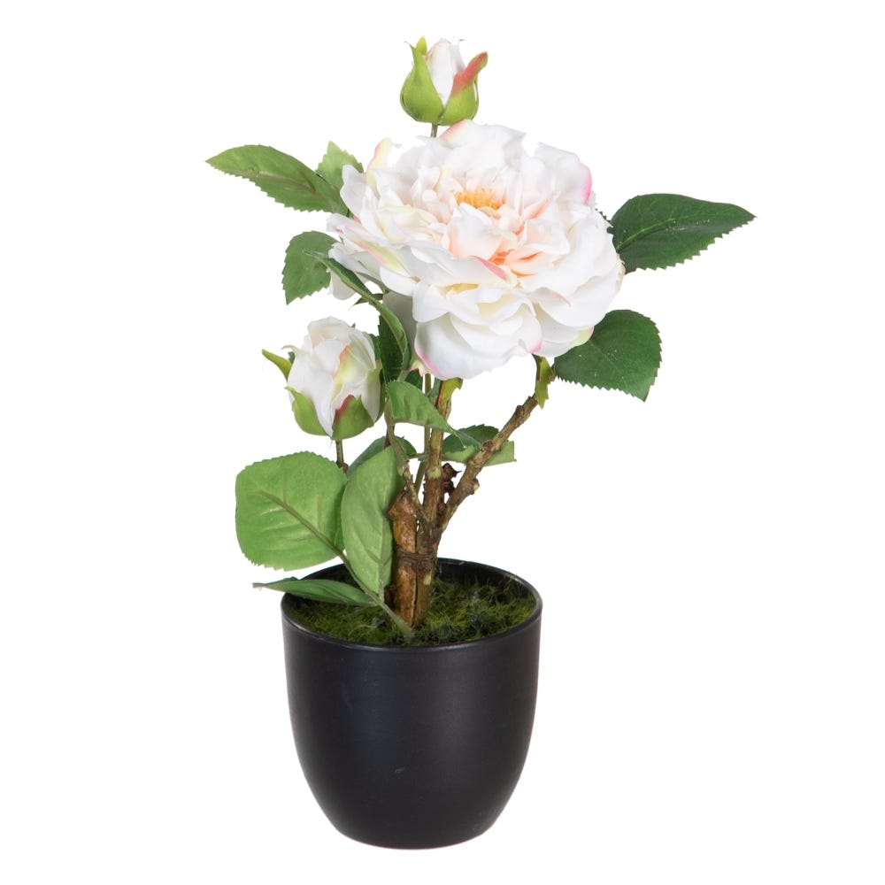 PLANTA ROSAS BLANCO ARTIFICIAL 16 X 16 X 31 CM