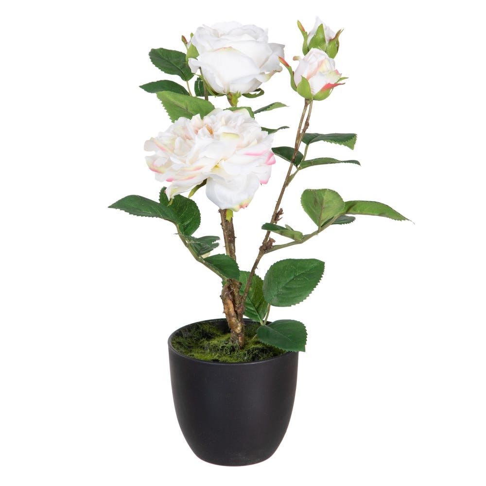 PLANTA ROSAS BLANCO ARTIFICIAL 27 X 27 X 38 CM