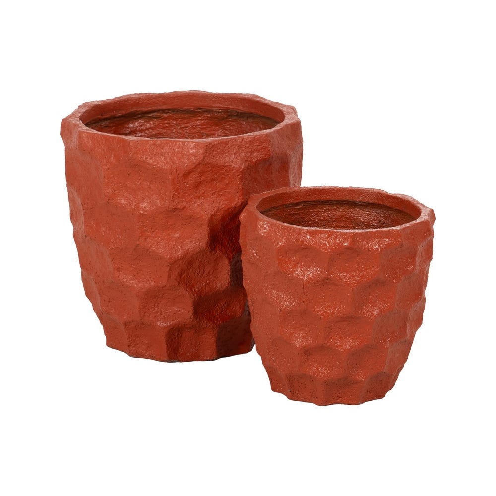 S/2 MACETERO TERRACOTA CEMENTO 41 X 41 X 39,60 CM