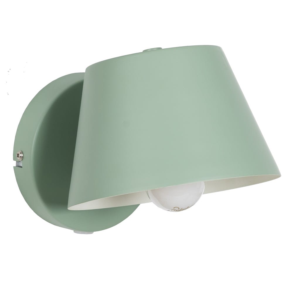 APLIQUE PARED VERDE CLARO METAL 16 X 16 X 12 CM