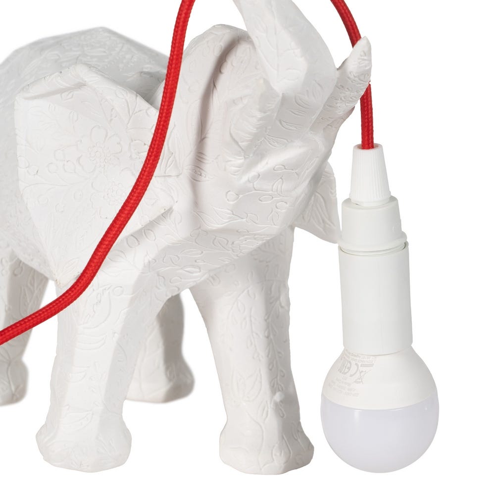 LÁMPARA MESA ELEFANTE BLANCO POLIRESINA 27 X 13 X 24,50 CM