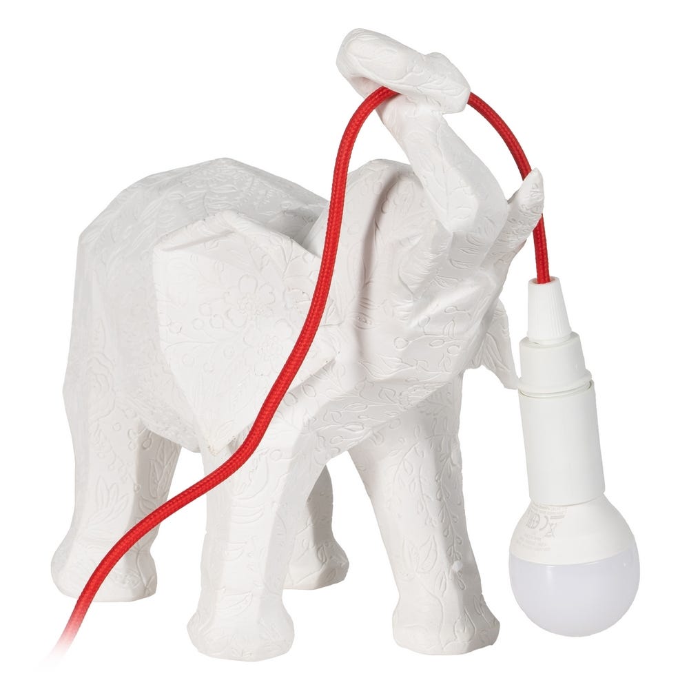 LÁMPARA MESA ELEFANTE BLANCO POLIRESINA 27 X 13 X 24,50 CM