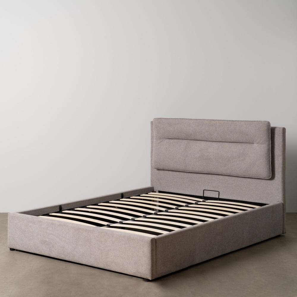 CAMA CANAPÉ GRIS TEJIDO DORMITORIO 164 X 214 X 110 CM