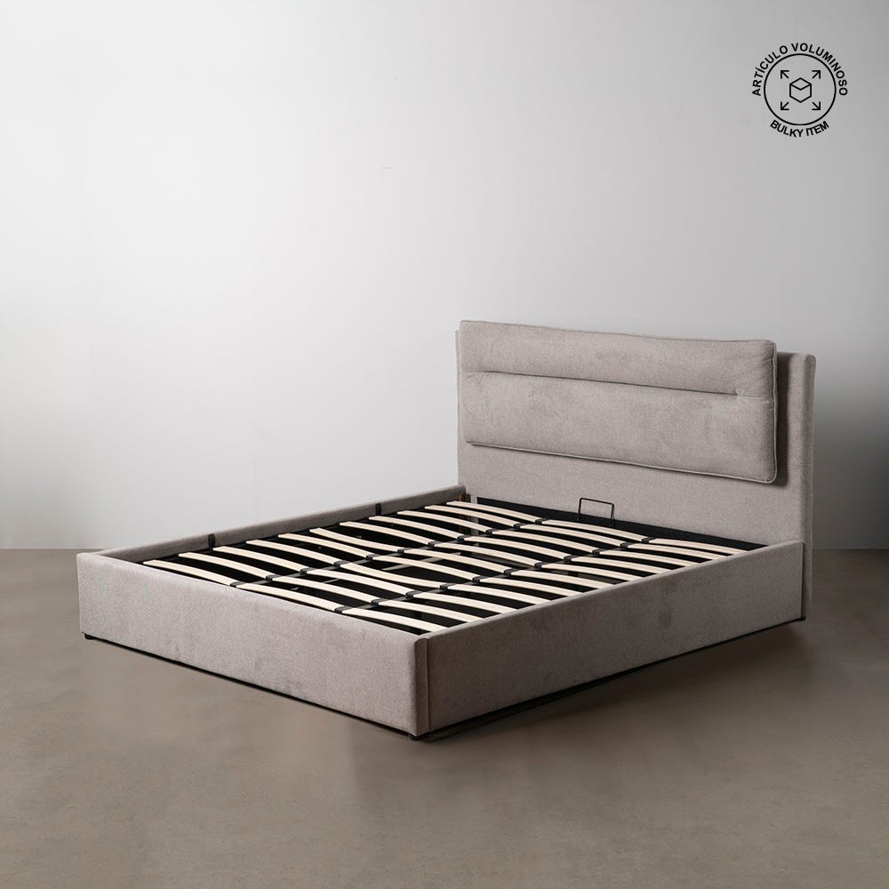 CAMA CANAPÉ GRIS TEJIDO DORMITORIO 191 X 212 X 113 CM