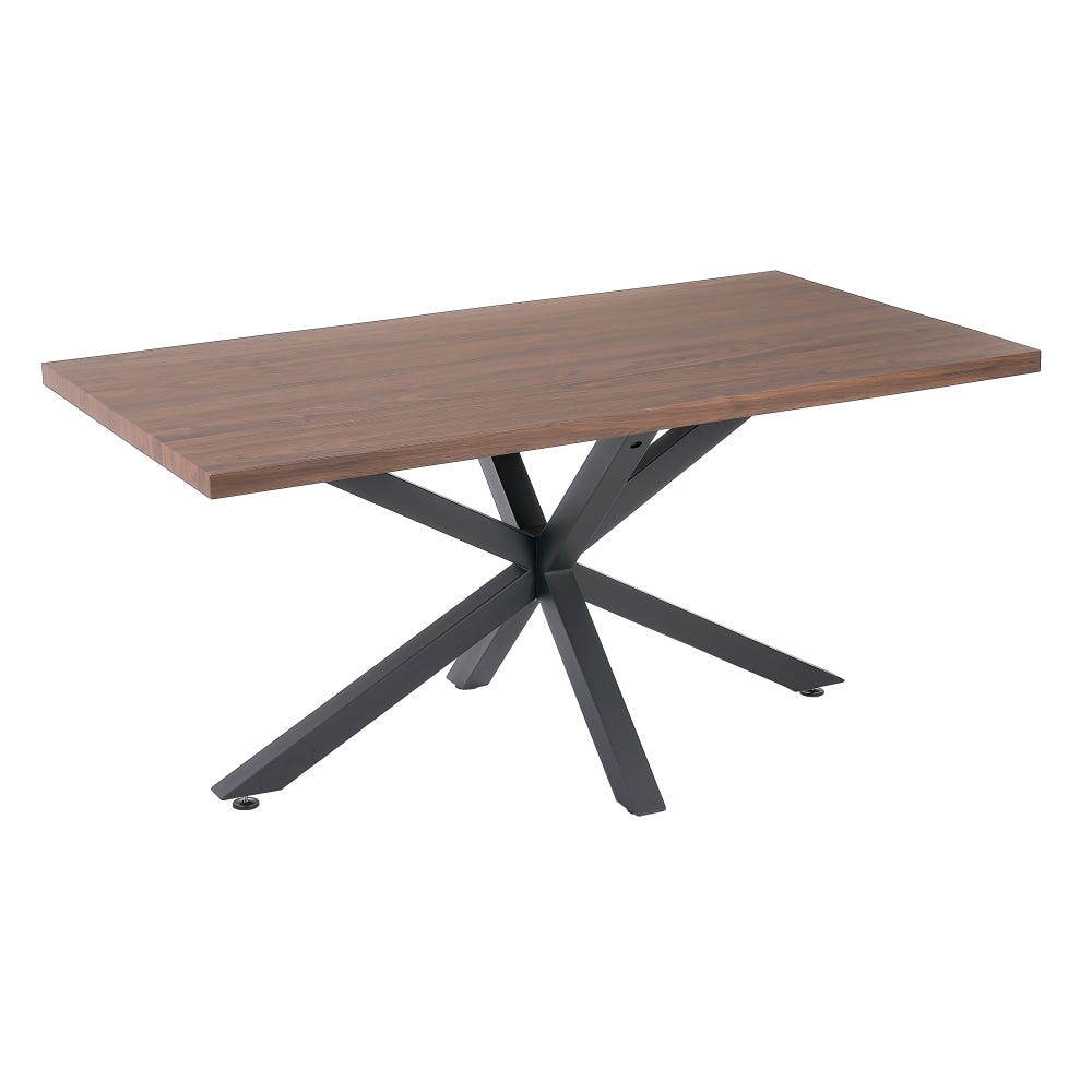 MESA COMEDOR MARRÓN-NEGRO DM-METAL 160 X 90 X 76 CM