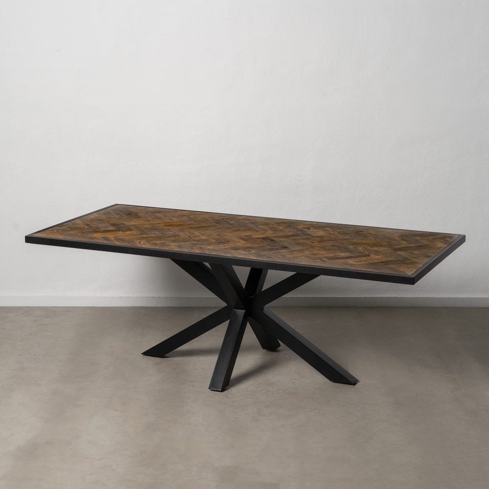 MESA COMEDOR NATURAL-NEGRO 220 X 100 X 76 CM