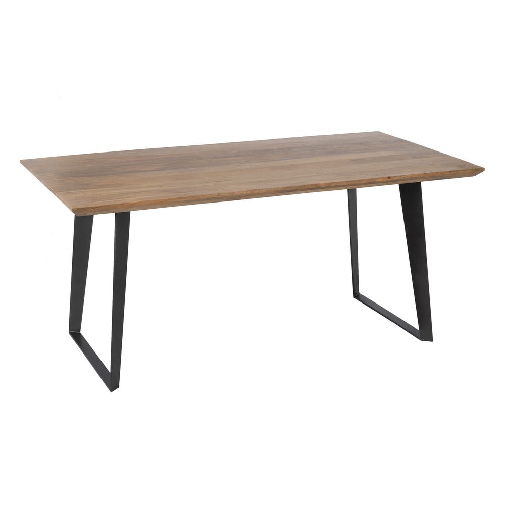 MESA COMEDOR NATURAL-NEGRO MADERA-HIERRO 170 X 90 X 76 CM