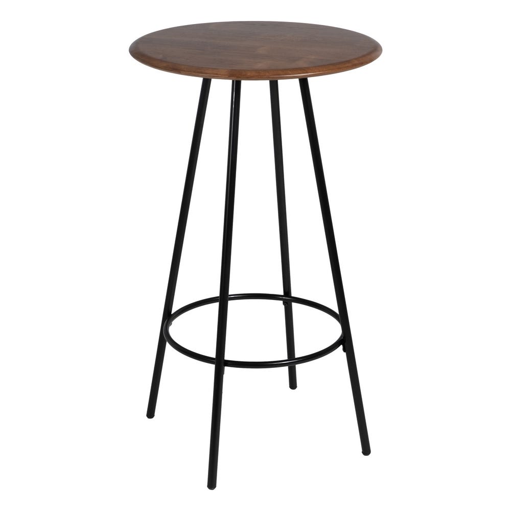 MESA BAR MARRÓN-NEGRO MADERA-METAL 60 X 60 X 105 CM