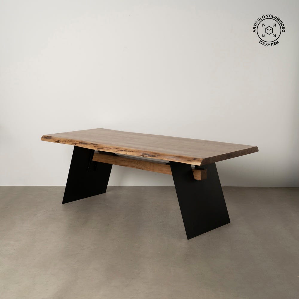 MESA COMEDOR MADERA-METAL SALÓN 220 X 100 X 77 CM