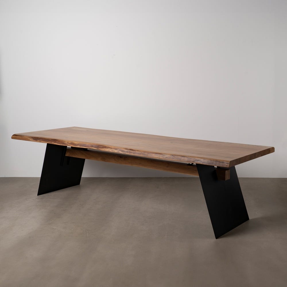 MESA COMEDOR MADERA-METAL SALÓN 300 X 100 X 77 CM