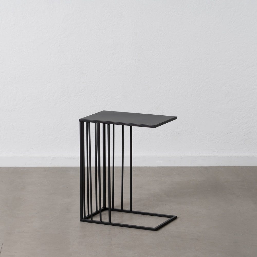 MESA AUXILIAR NEGRO METAL 45 X 30 X 57 CM