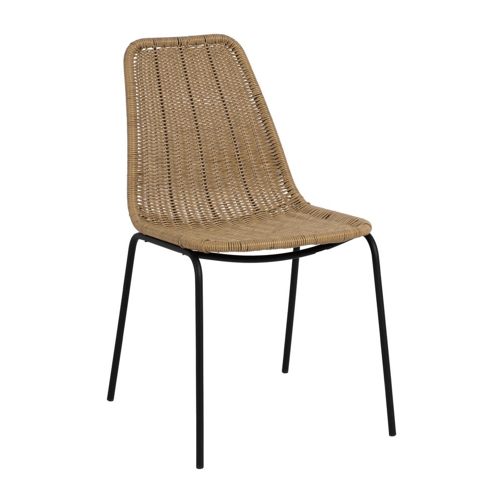 SILLA NATURAL PE-ACERO EXTERIOR 49 X 62 X 83 CM