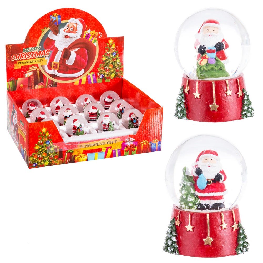 BOLA NIEVE PAPA NOEL 2/M 4,50 X 4,50 X 6,20 CM