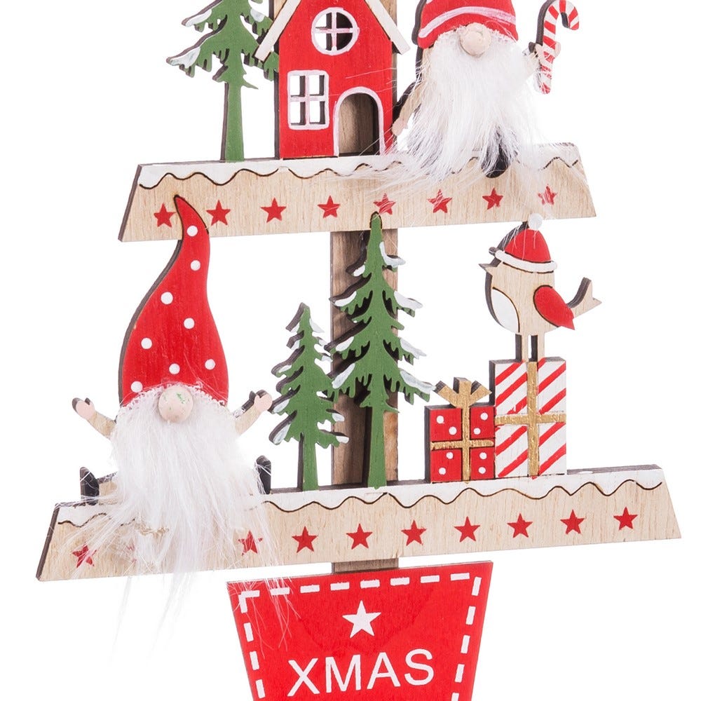 PEANA ÁRBOL PAPA NOEL MADERA 13 X 4 X 28,50 CM