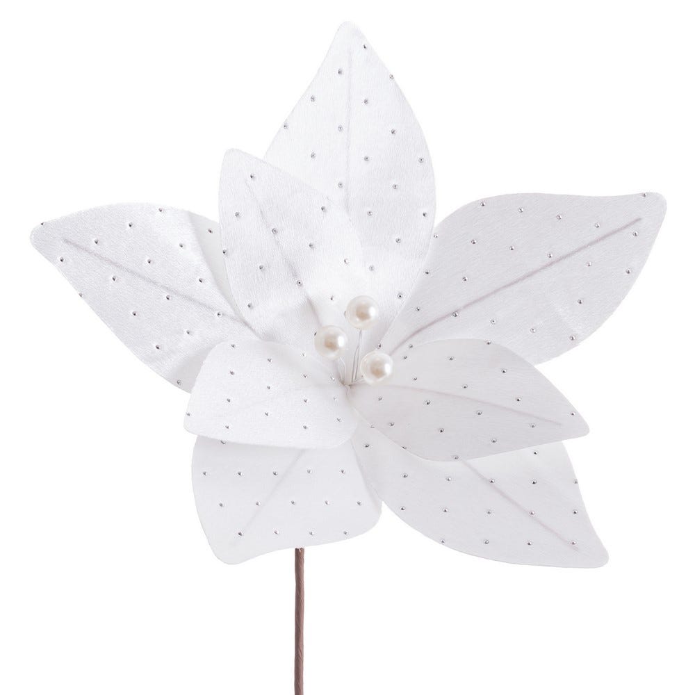 POINSETTIA POLIESTER BLANCO 30 X 30 X 29 CM