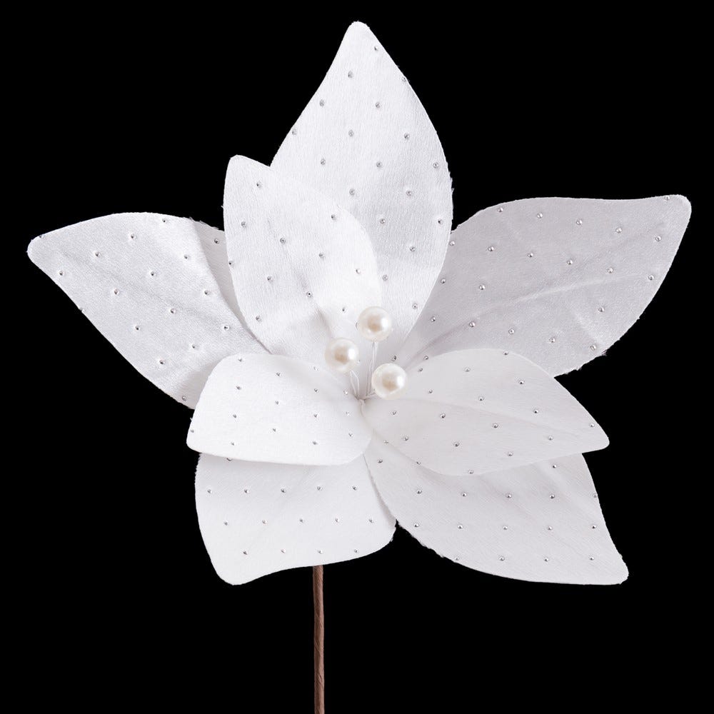 POINSETTIA POLIESTER BLANCO 30 X 30 X 29 CM