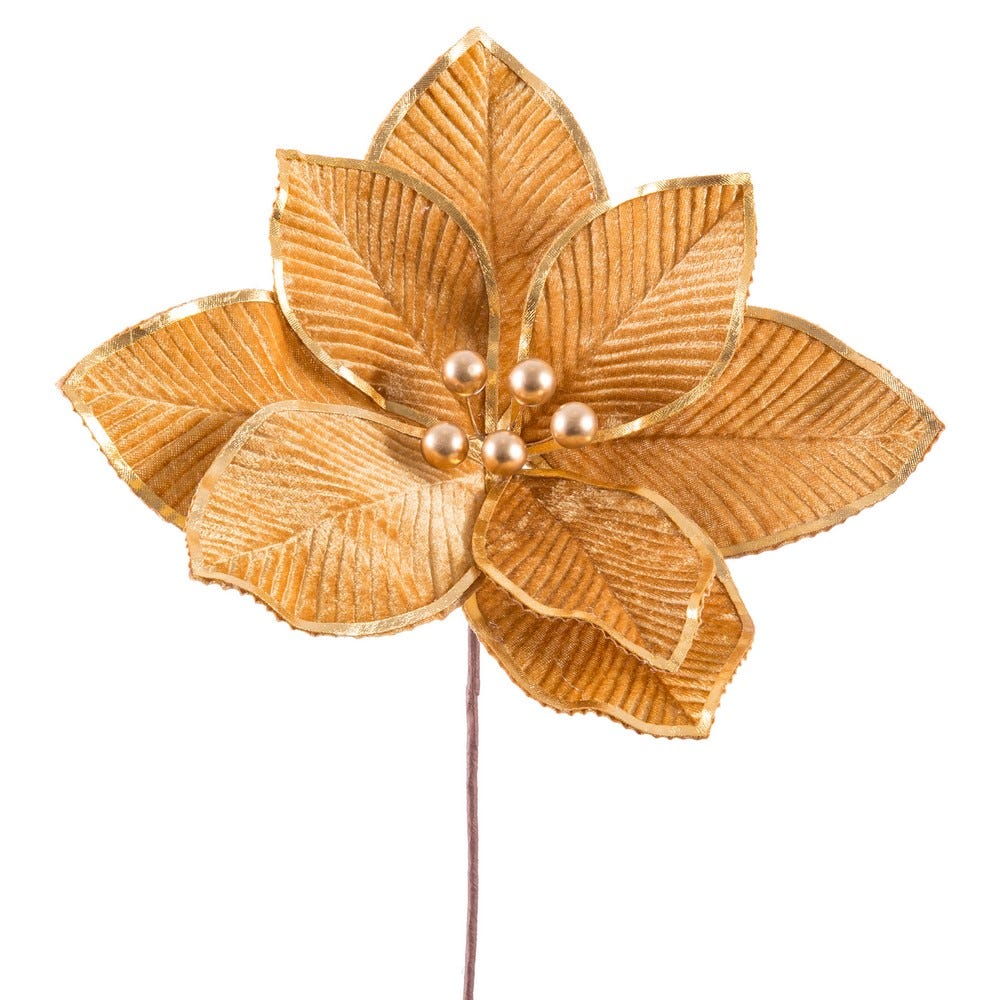 POINSETTIA TEJIDO ORO 25 X 25 X 20 CM