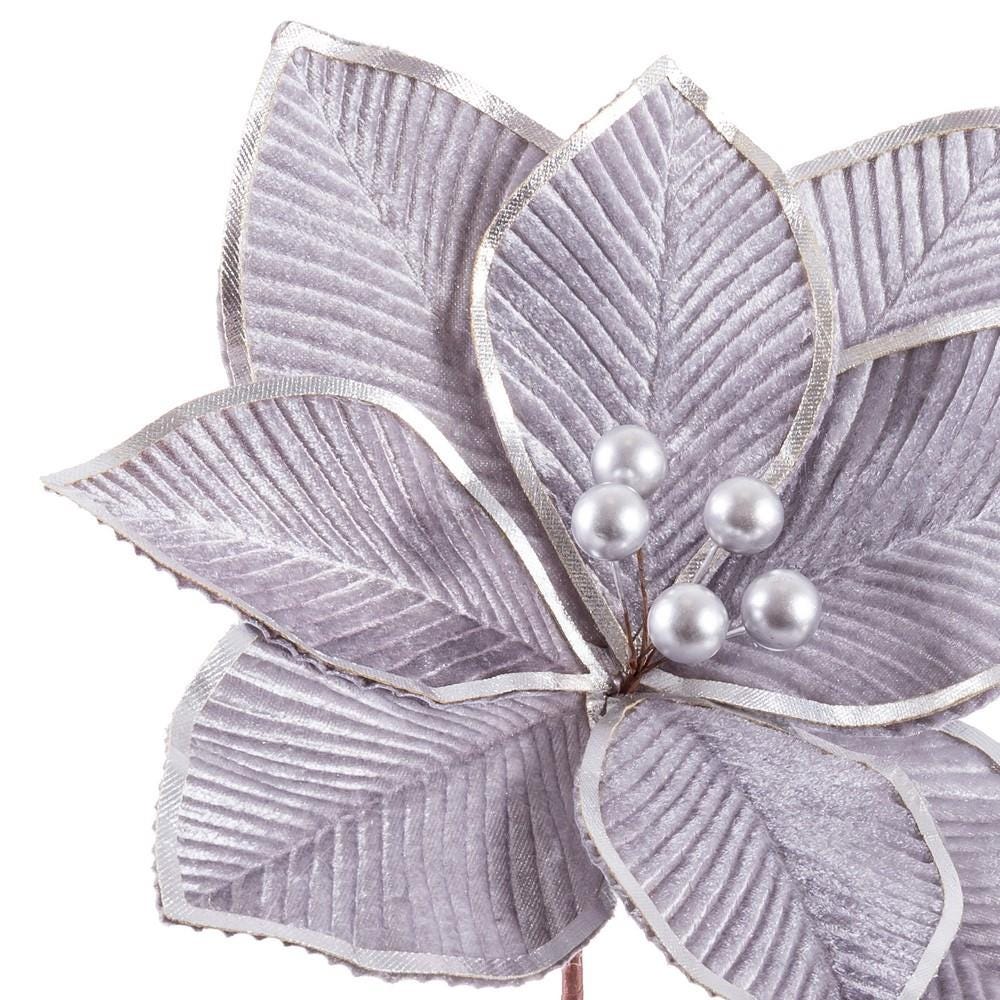 POINSETTIA TEJIDO PLATA 25 X 25 X 20 CM