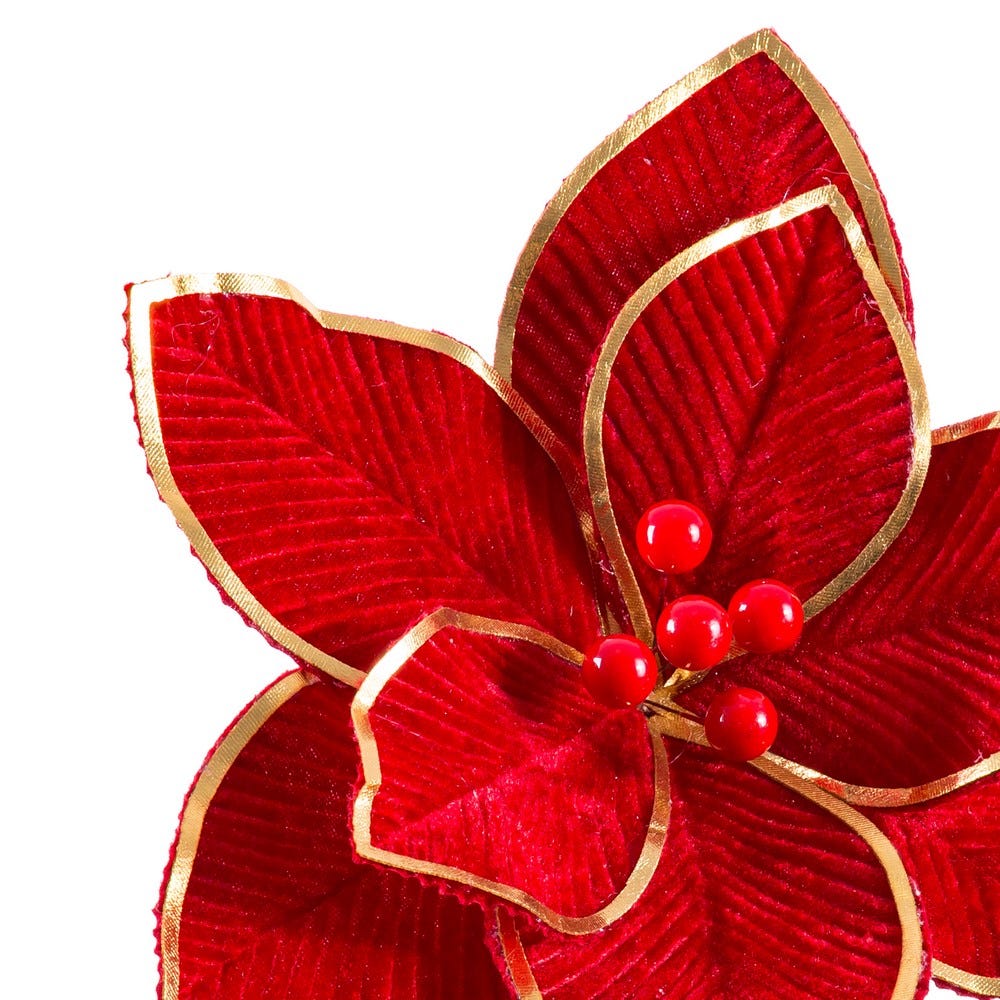 POINSETTIA TEJIDO ROJO 25 X 25 X 20 CM