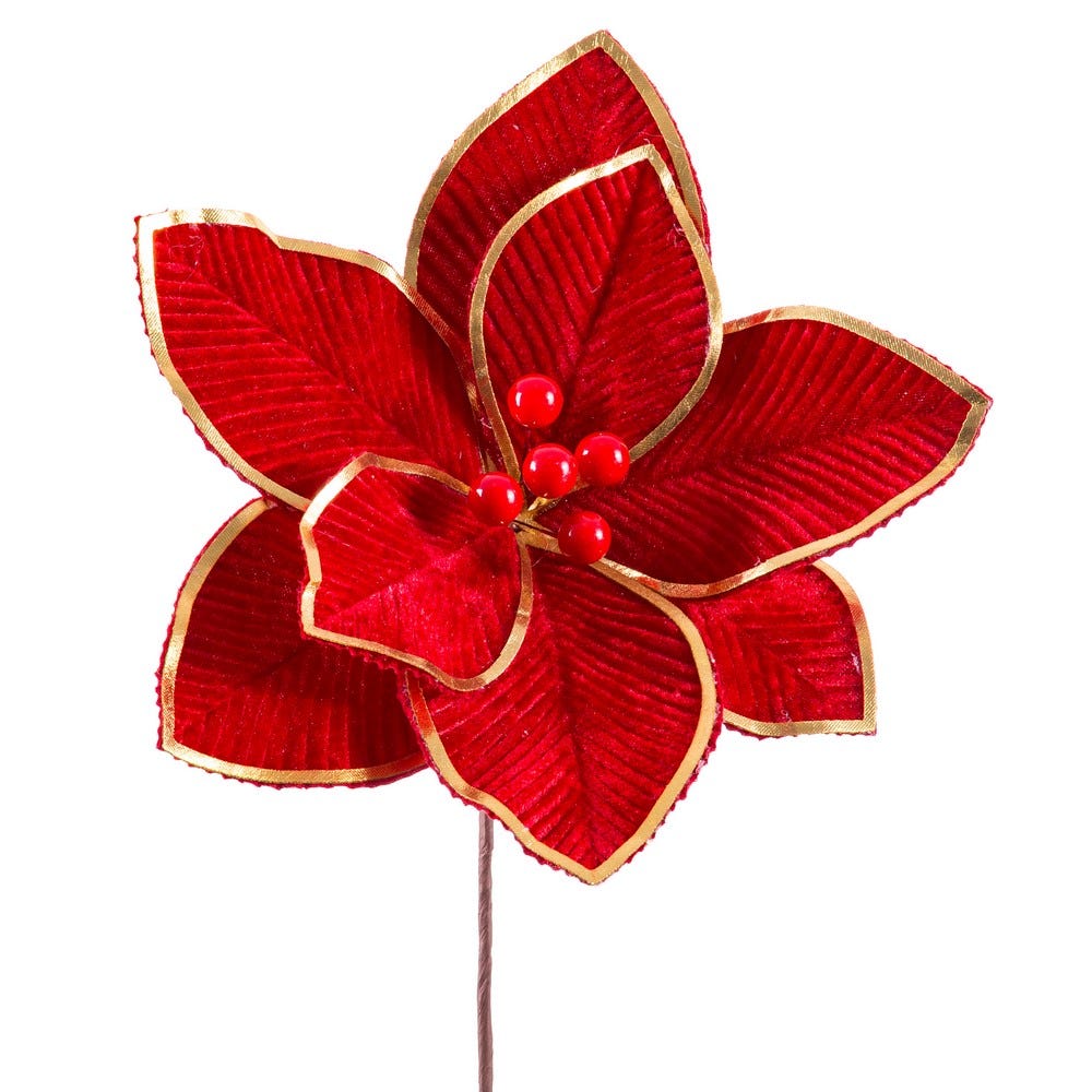 POINSETTIA TEJIDO ROJO 25 X 25 X 20 CM