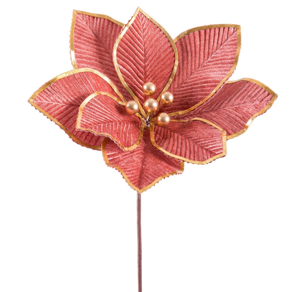 POINSETTIA TEJIDO ROSA 25 X 25 X 20 CM