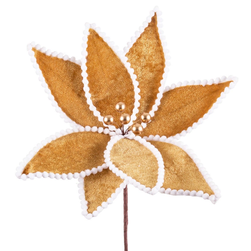 POINSETTIA TEJIDO ORO 30 X 30 X 20 CM