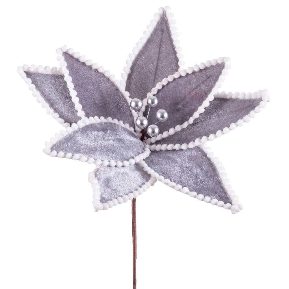 POINSETTIA TEJIDO PLATA 30 X 30 X 20 CM