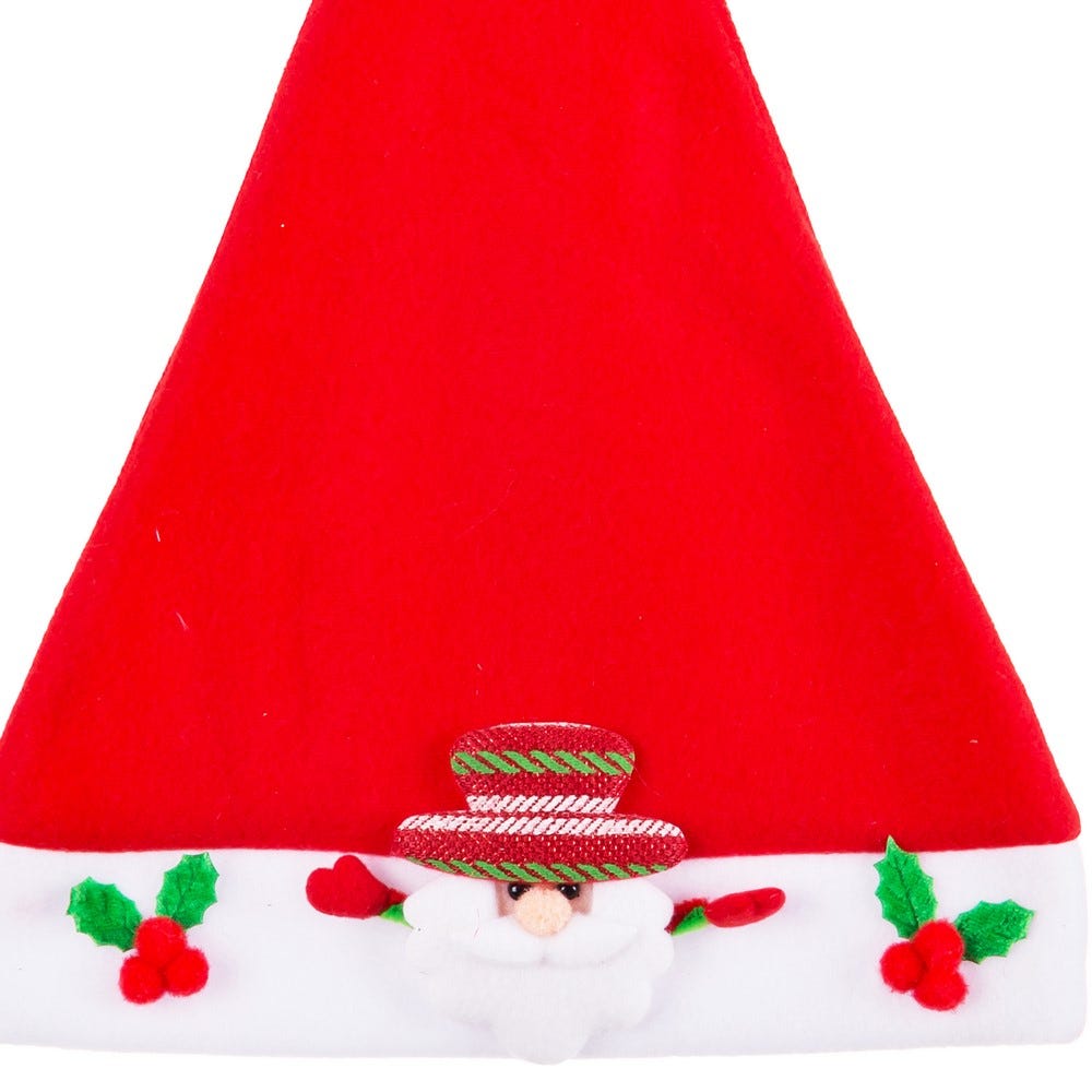 GORRO PAPA NOEL POLIESTER ROJO 28 X 38 CM