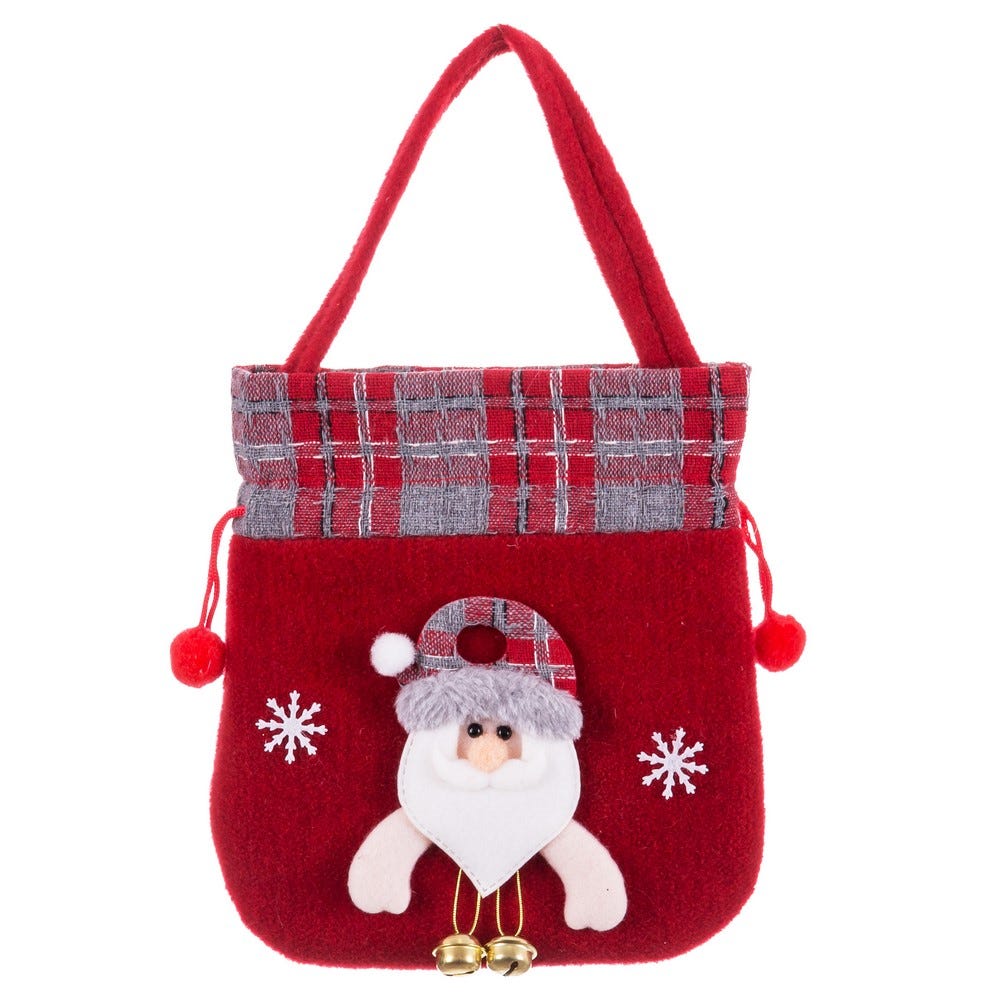 BOLSO PAPA NOEL POLIESTER 20 X 22 CM