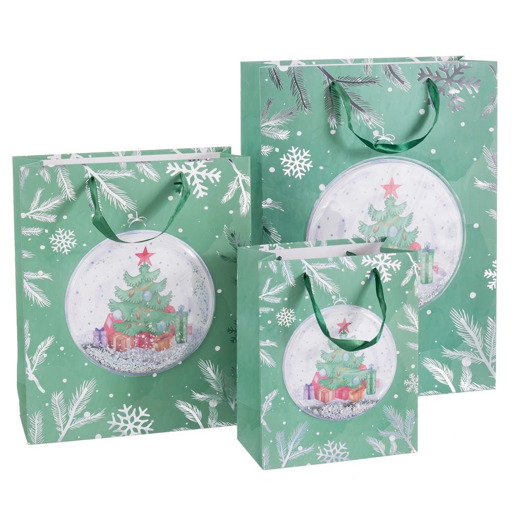 BOLSA 210 GR PAPEL VERDE 30 X 12 X 42 CM