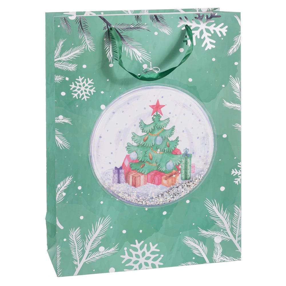 BOLSA 210 GR PAPEL VERDE 30 X 12 X 42 CM