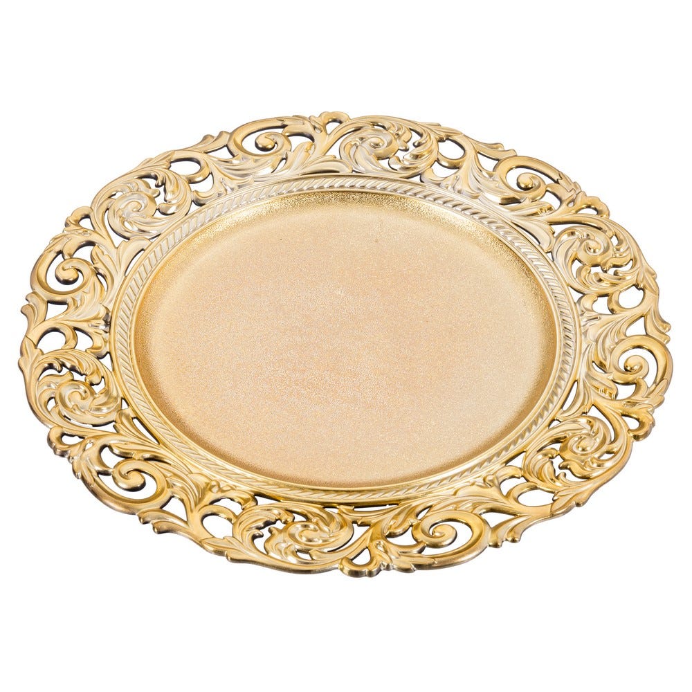 BAJO PLATO REDONDO PP ORO 33 X 1,50 X 33 CM