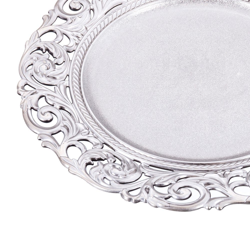 BAJO PLATO REDONDO PP PLATA 33 X 1,50 X 33 CM