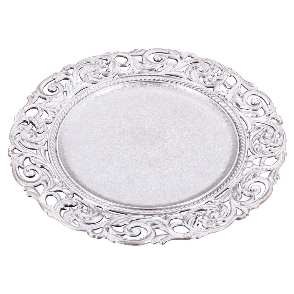 BAJO PLATO REDONDO PP PLATA 33 X 1,50 X 33 CM