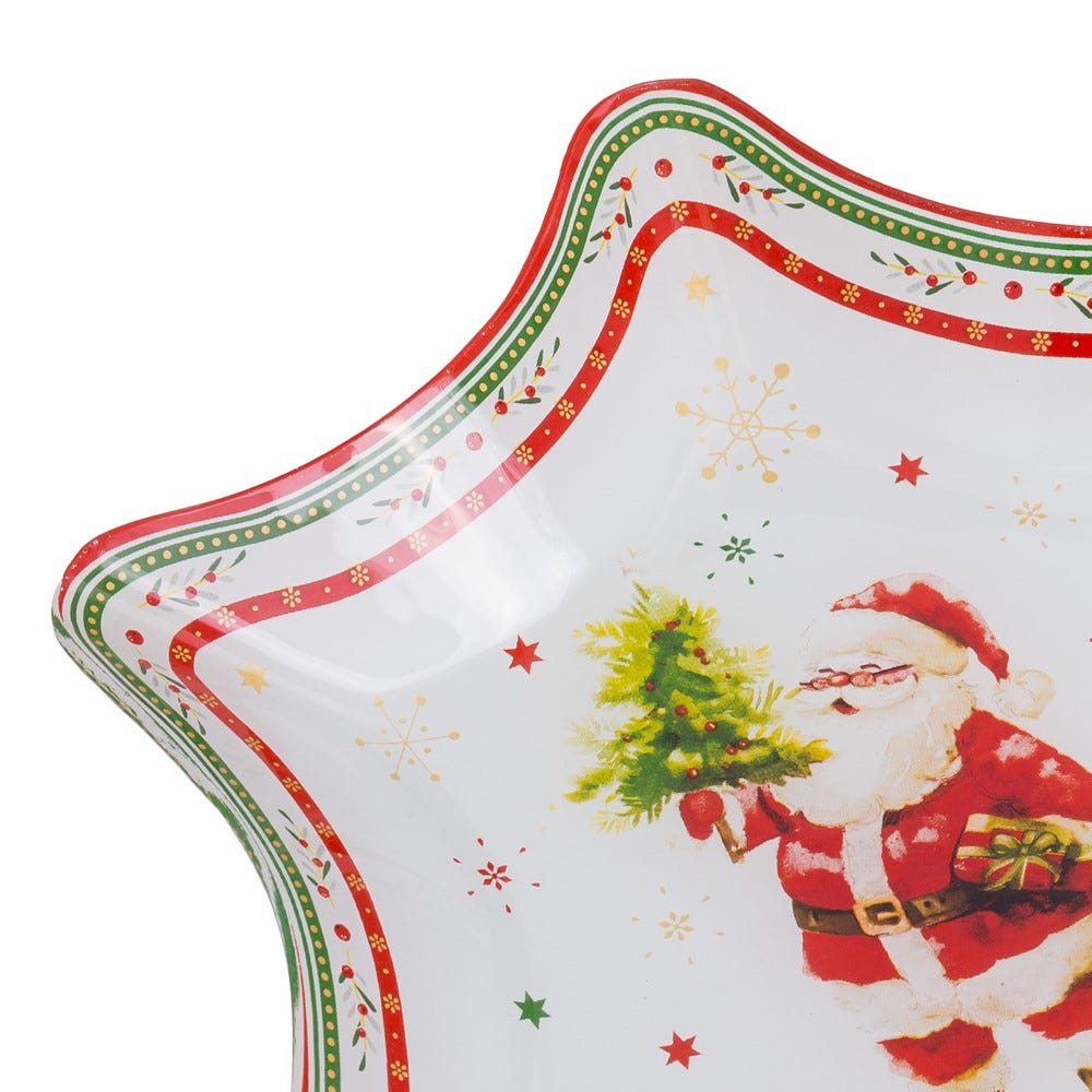 PLATO PAPA NOEL CRISTAL 20 X 20 CM