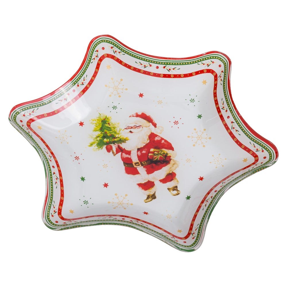 PLATO PAPA NOEL CRISTAL 20 X 20 CM