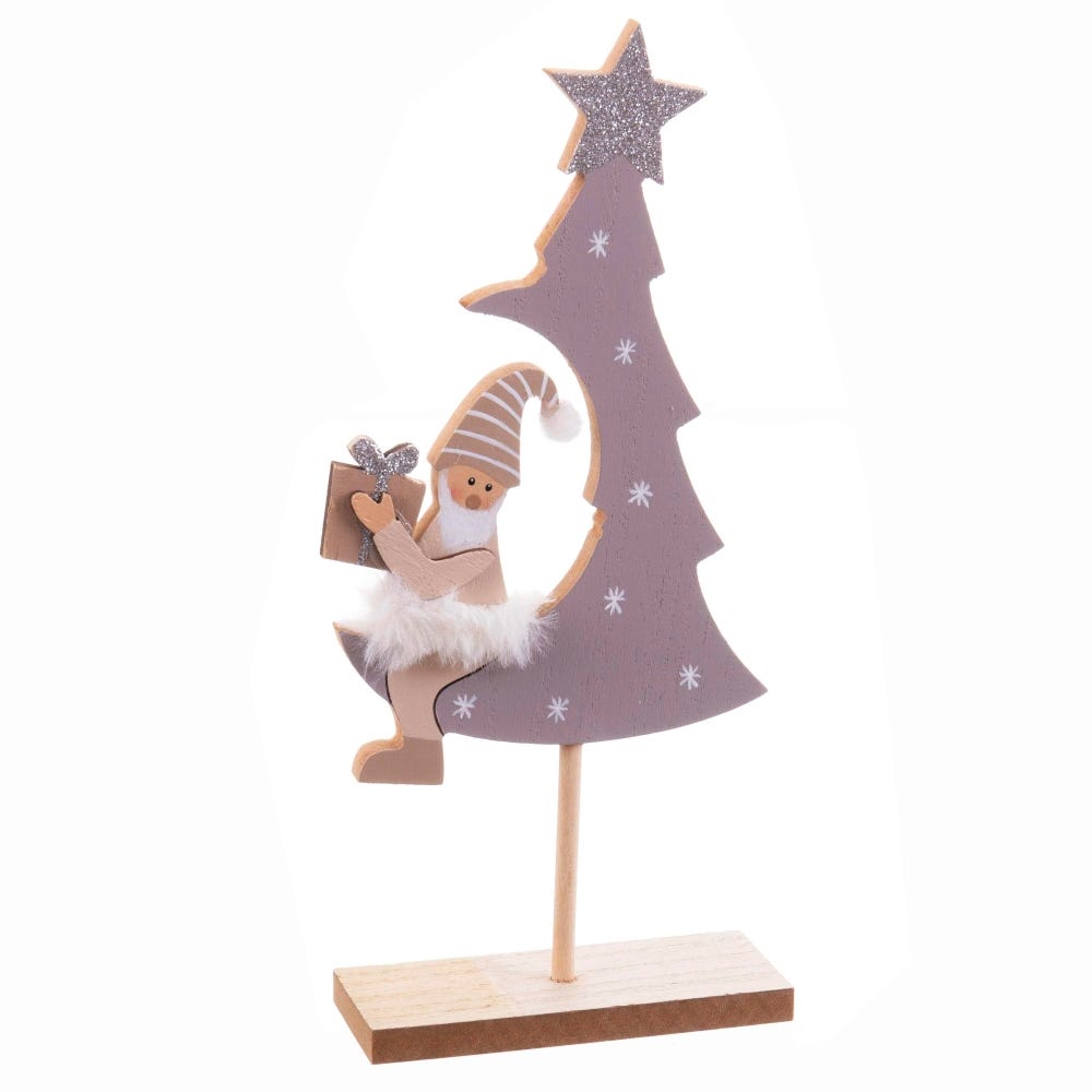 PEANA ÁRBOL PAPA NOEL MADERA 13 X 4,50 X 26 CM