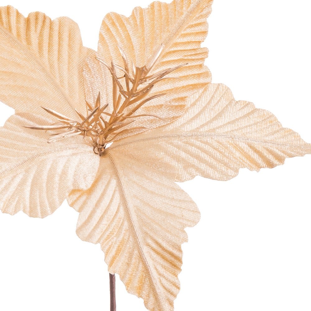 PICK POINSETTIA POLIESTER ORO 25 X 25 X 20 CM