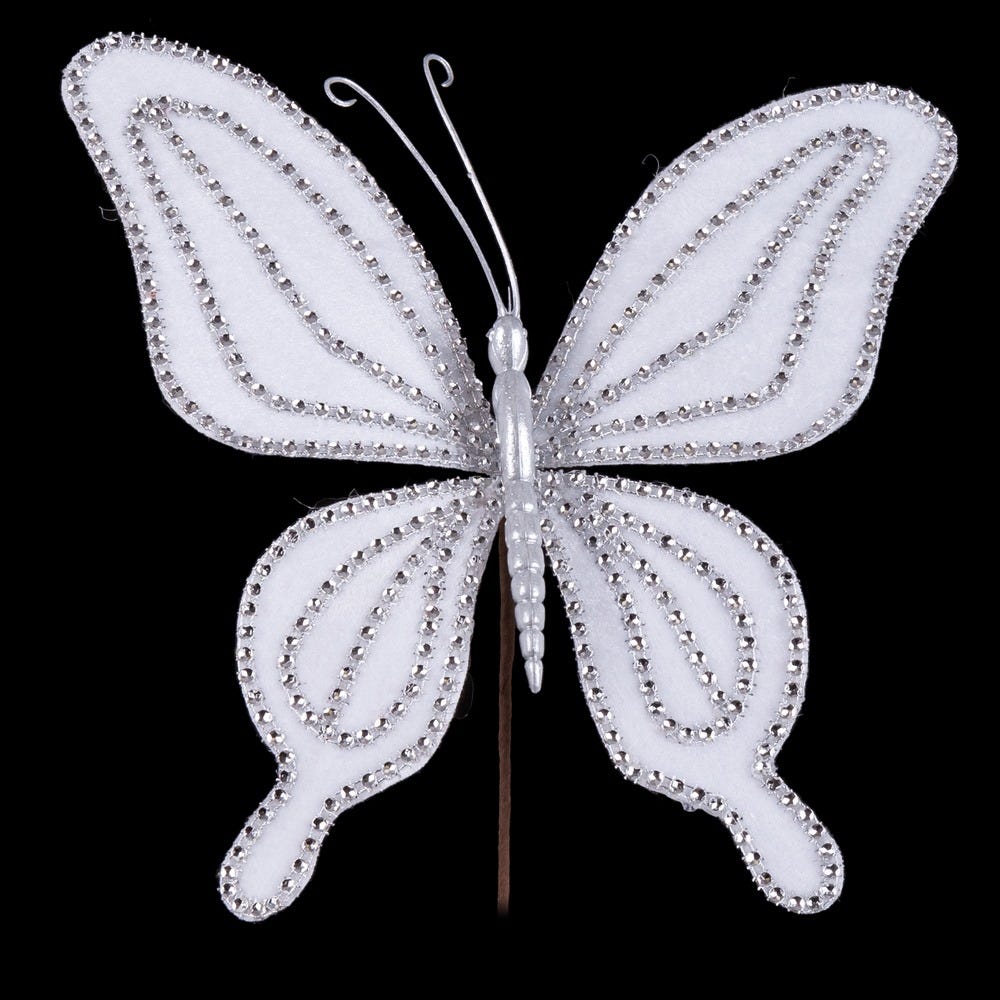 MARIPOSA POLIESTER BLANCO 22 X 20 X 15 CM