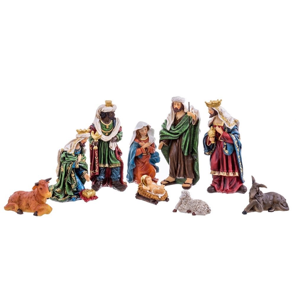 NACIMIENTO 9 FIGURAS POLIRESINA 31,50 CM