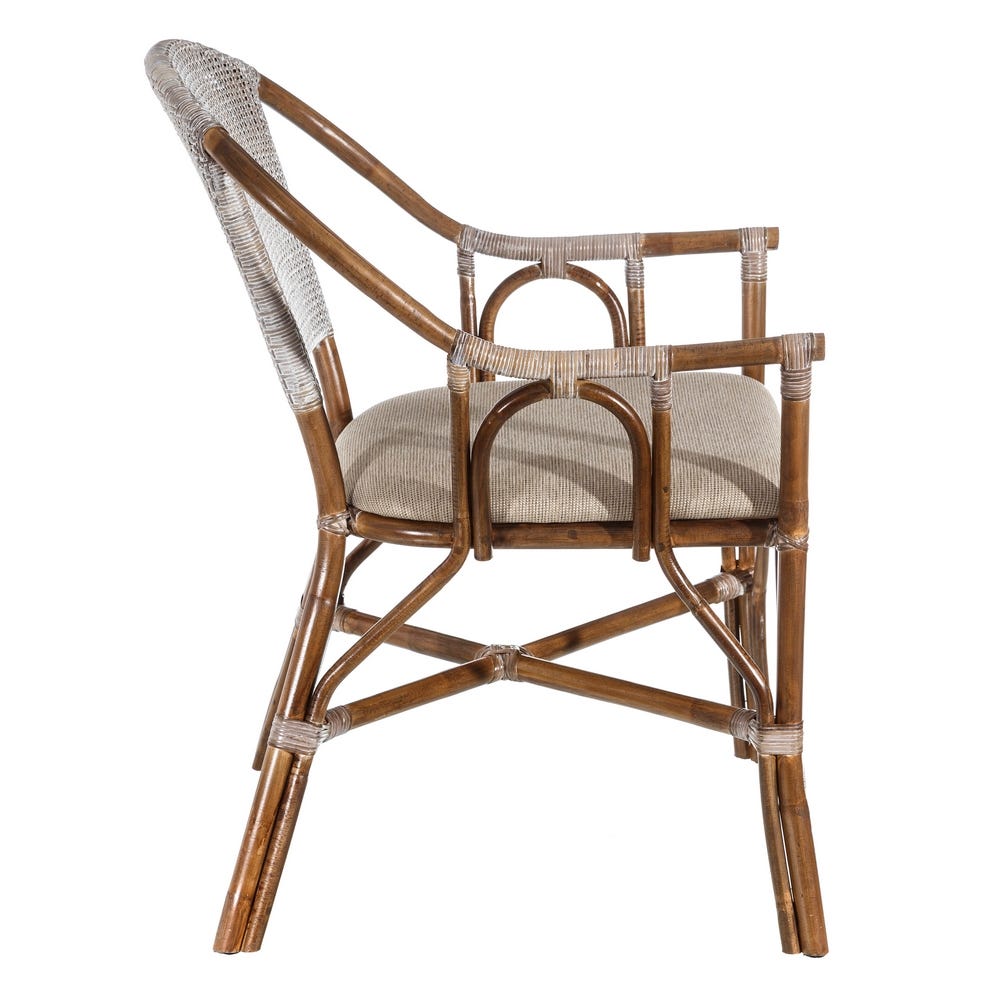 SILLA GRIS-MARRÓN "RATTAN" SALÓN 56 X 60 X 84 CM