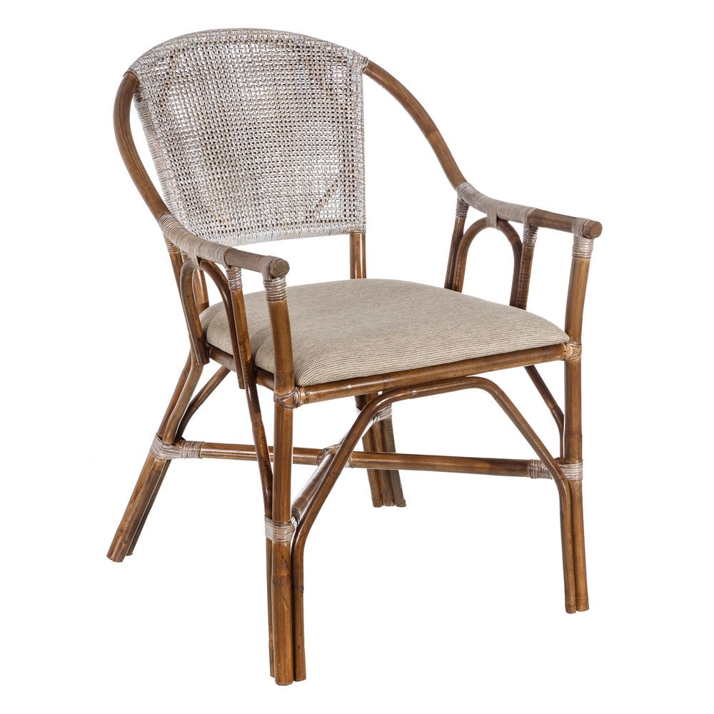 SILLA GRIS-MARRÓN "RATTAN" SALÓN 56 X 60 X 84 CM