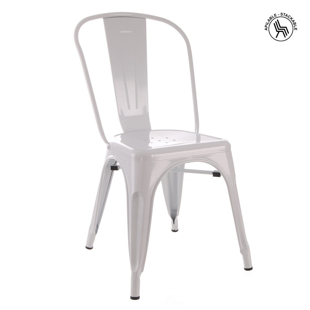 SILLA BLANCO METAL DALLAS INDUSTRIAL 45 X 52,50 X 85 CM