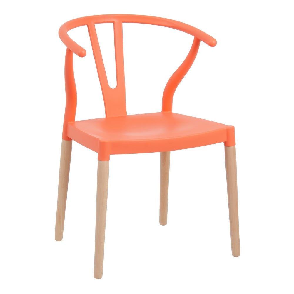 SILLA NARANJA PP-MADERA 46 X 42 X 78,50 CM