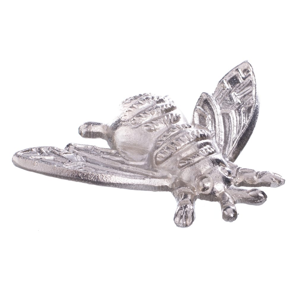 FIGURA MOSCA PLATA METAL 13 X 2 X 9 CM