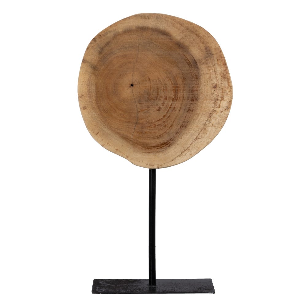 FIGURA NATURAL-NEGRO MADERA-HIERRO 22 X 22 X 39 CM