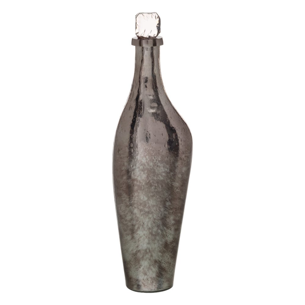 BOTELLA DECORATIVA PLATA 15 X 13 X 54 CM