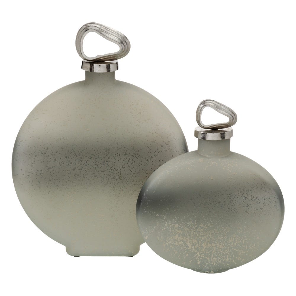 BOTELLA DECORATIVA GRIS-PLATA 24 X 9 X 29 CM